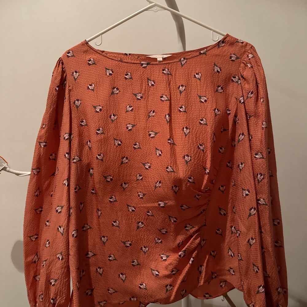 Rebecca Taylor Orange Floral Blouse